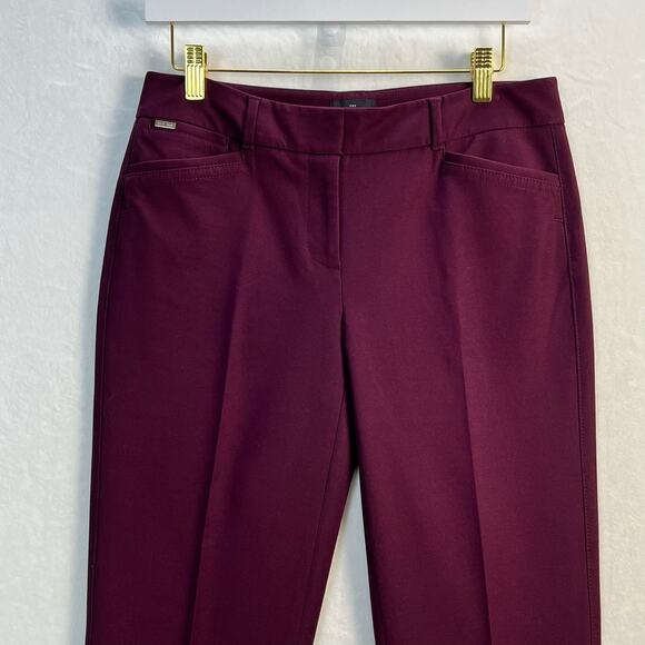 White House Black Market The Slim Ankle Burgundy Red Stretch Chino Dress Pants 2 - Picture 2 of 13
